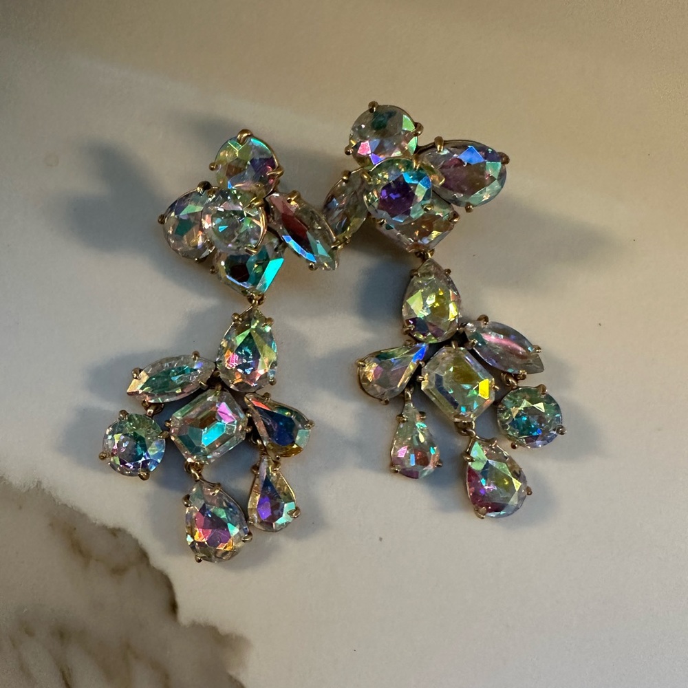 Iridescent statement earrings